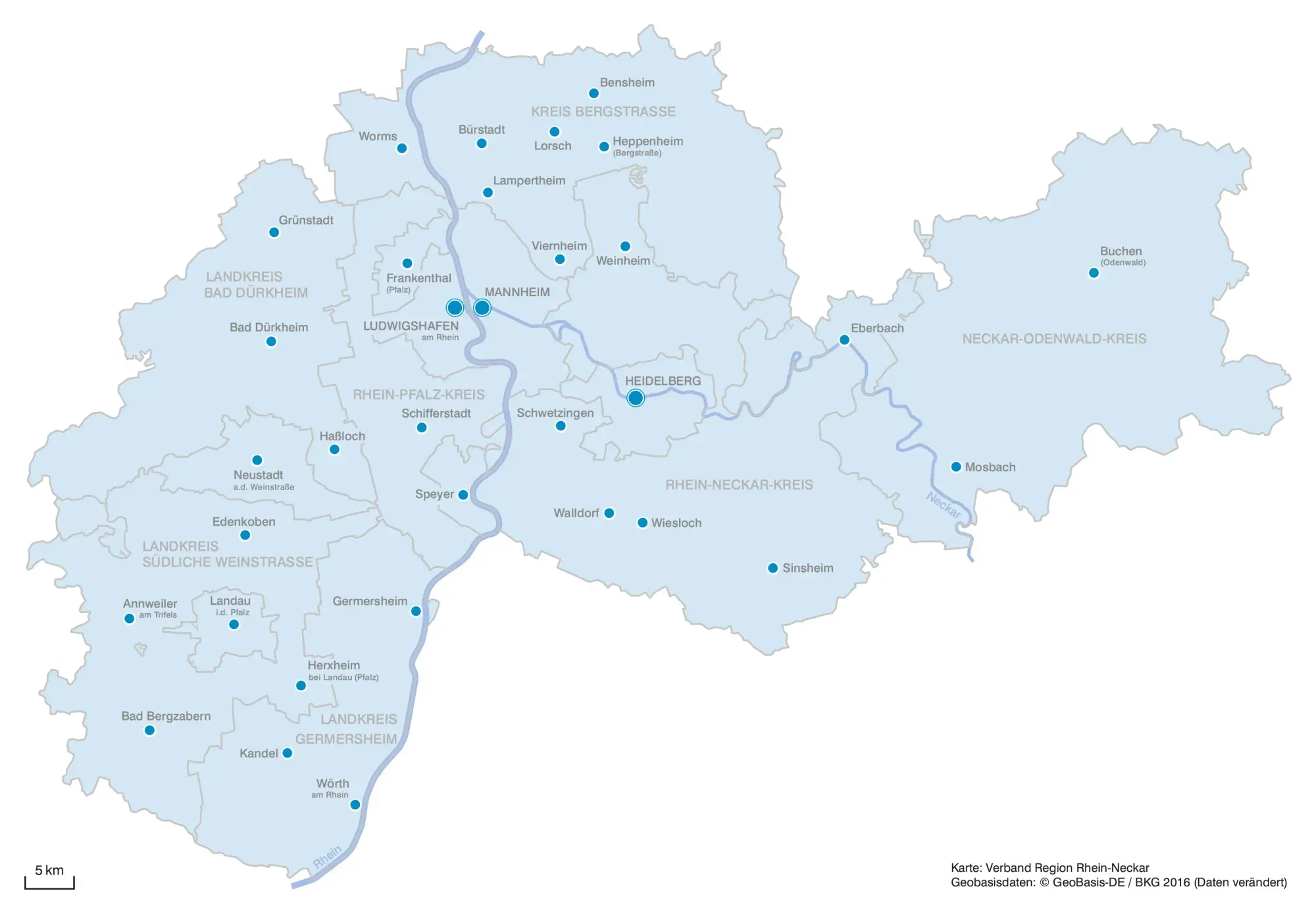 Map of the Rhine-Neckar Metropolitan Region in
Germany