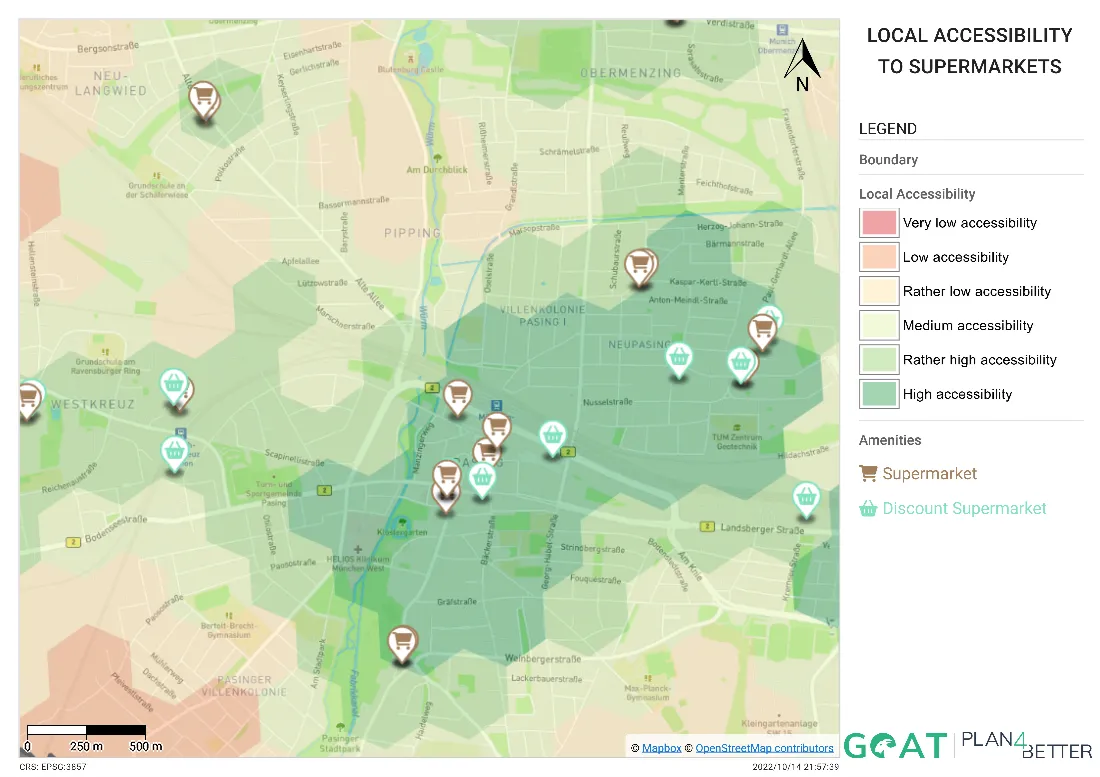 Heatmap of local accessibility